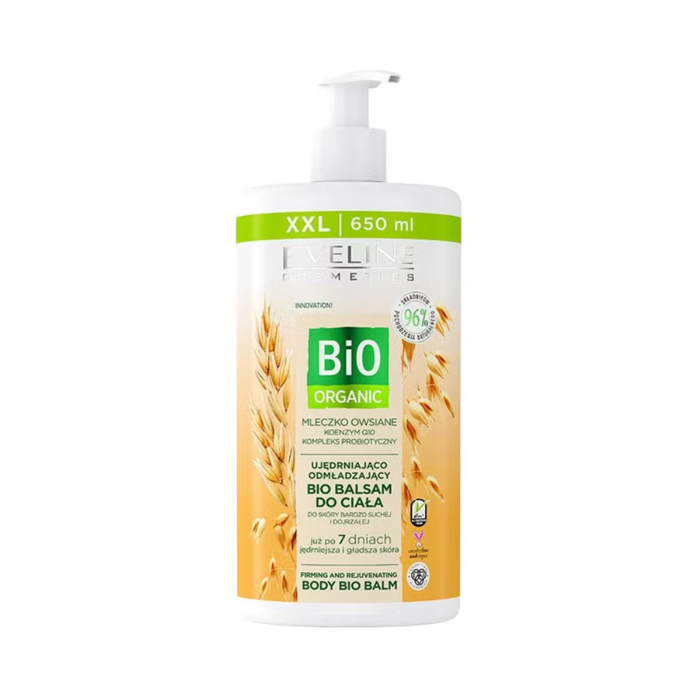 EVELINE Bio Organic feuchtigkeitsspendende Body Lotion mit Hafermilch, 650 ml