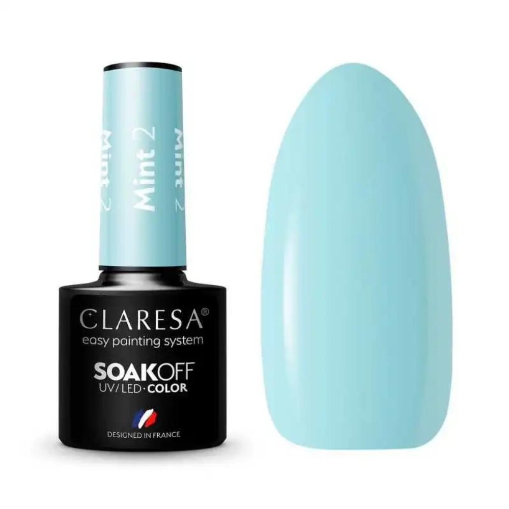 CLARESA Soak OFF UV/LED Gel Mint 2, 5 ml