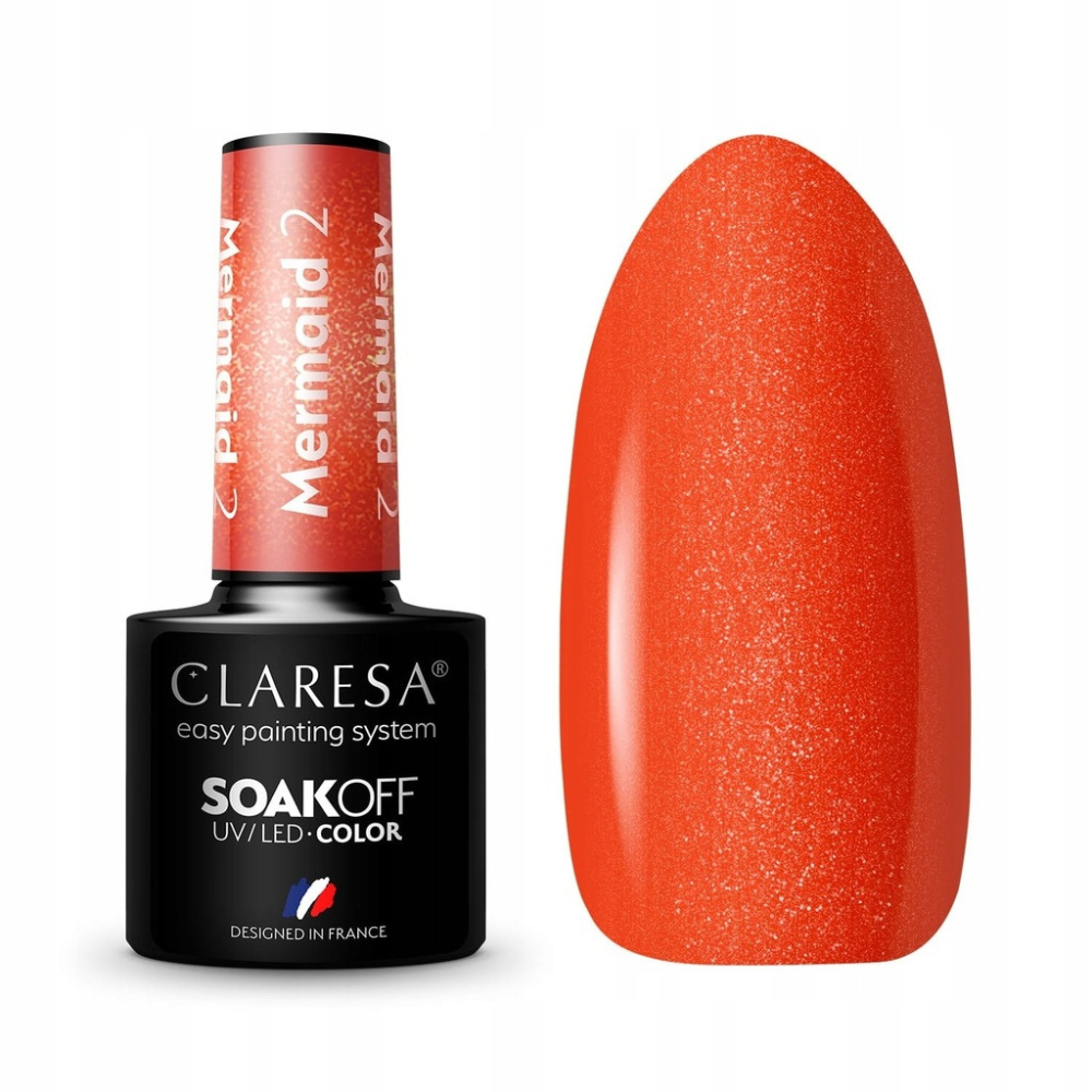 CLARESA Soak OFF UV/LED Gel Mermaid 2 - Red, 5 ml