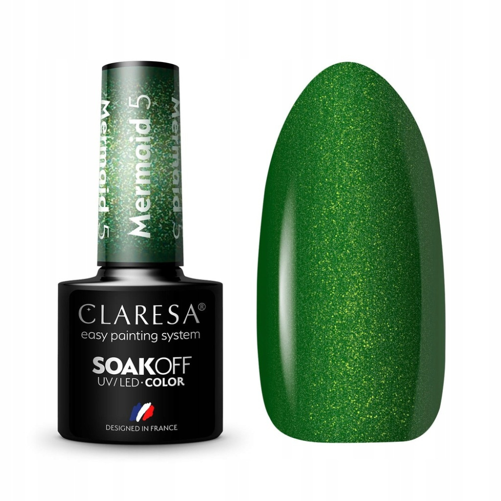 CLARESA Soak OFF UV/LED Gel Mermaid 5 - Green, 5 ml