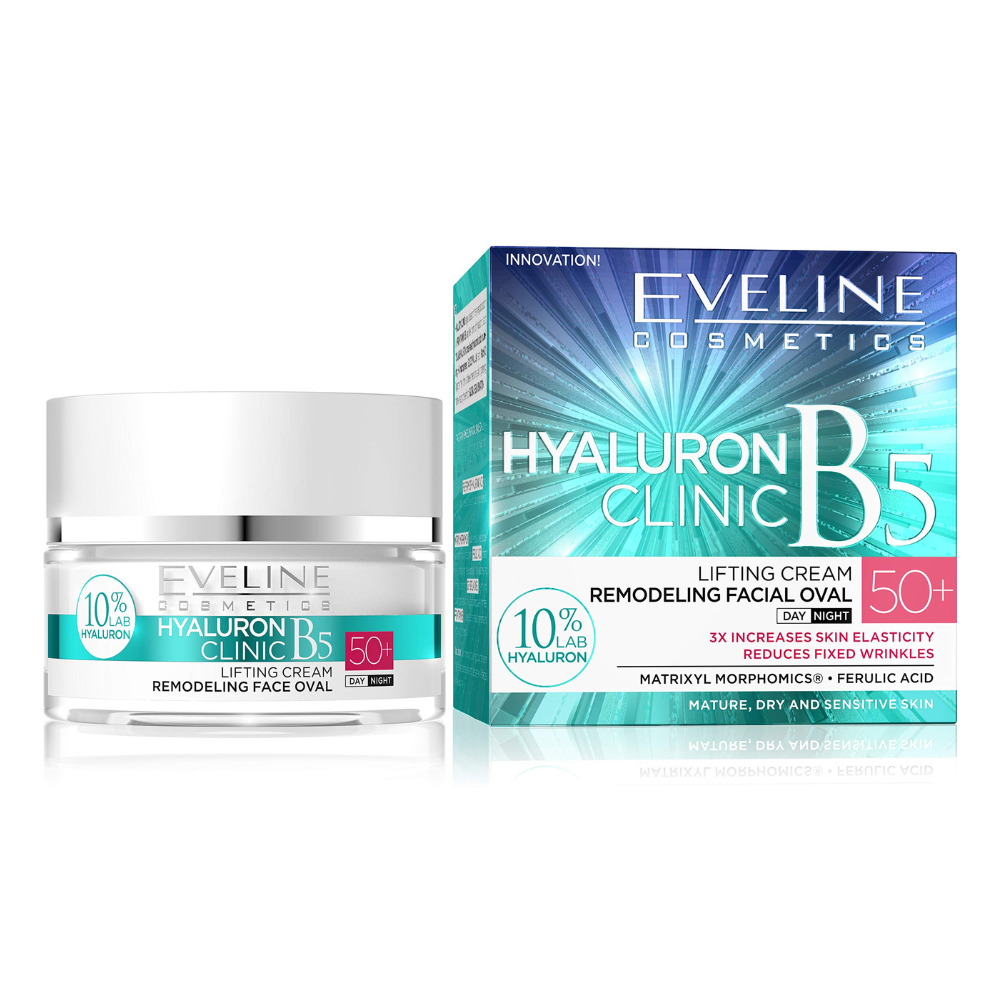 EVELINE HYALURON CLINIC modellierende Tages- und Nachtcreme 50+, 50 ml