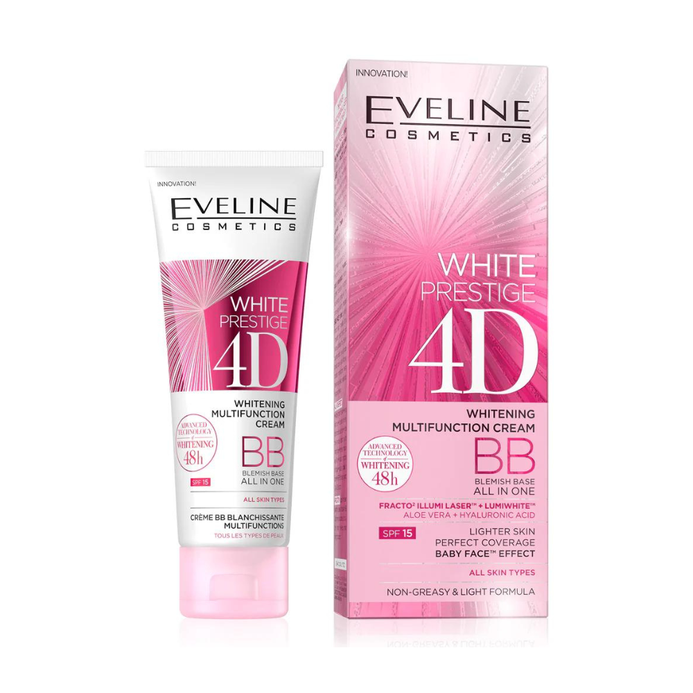 EVELINE WHITE PRESTIGE 4D bleichende Multifunktion BB Creme, 50 ml