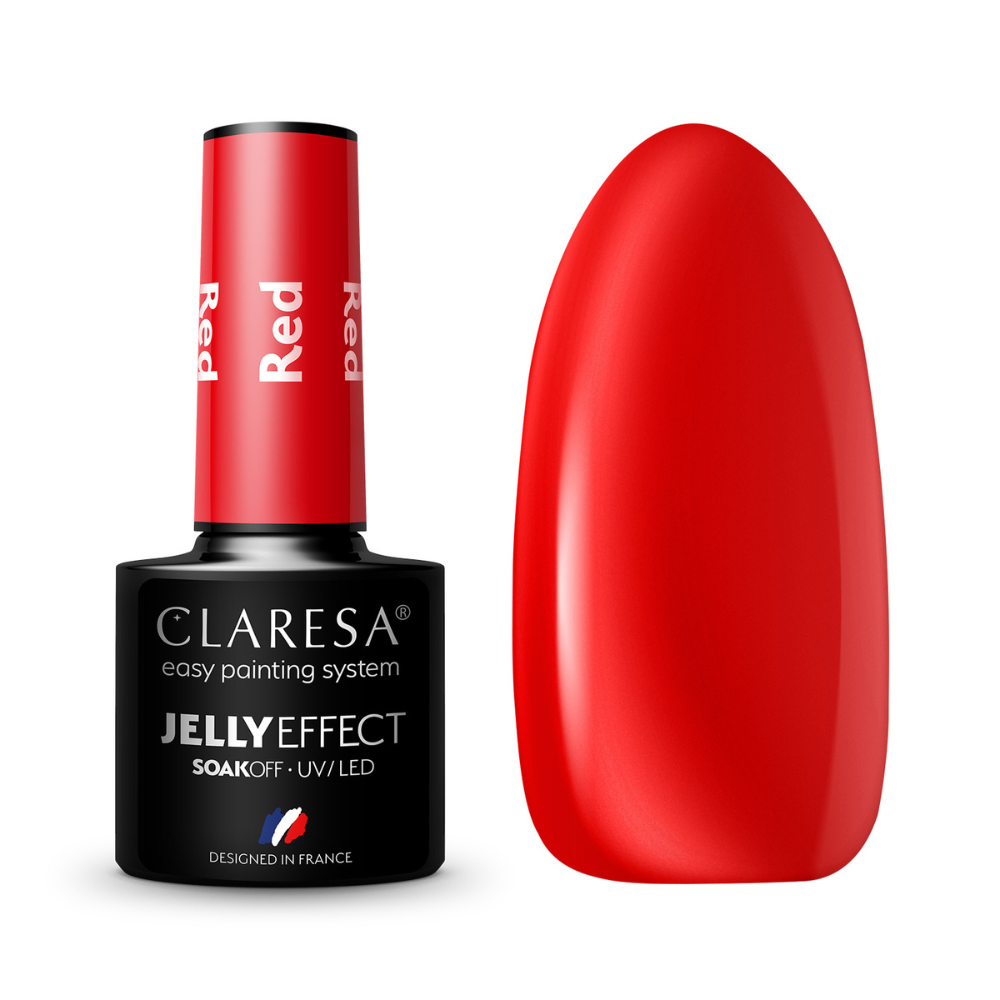 CLARESA SoakOFF UV/LED Gel JELLY EFFECT - Red, 5 ml