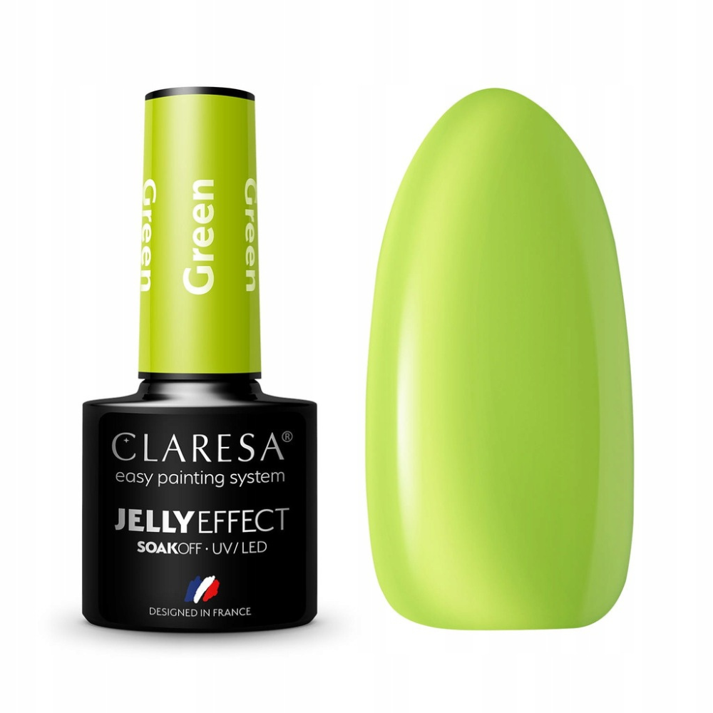 CLARESA SoakOFF UV/LED Gel JELLY EFFECT - Green, 5 ml