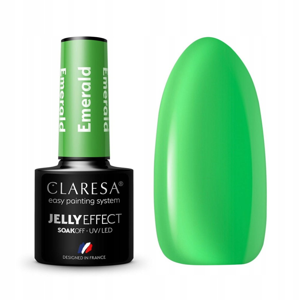 CLARESA SoakOFF UV/LED Gel JELLY EFFECT - Emerald, 5 ml