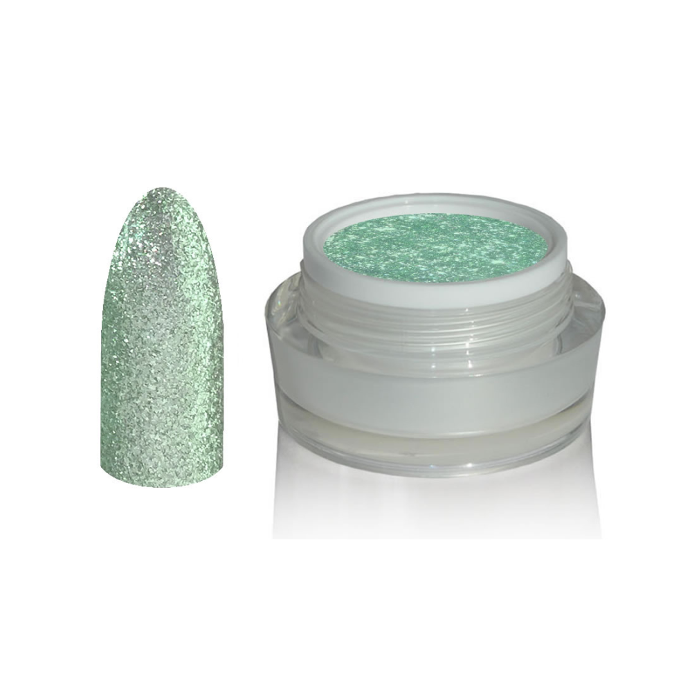 UV Gel - 1352 Chrome Glitter Glam Gel Mint Green, 5 ml