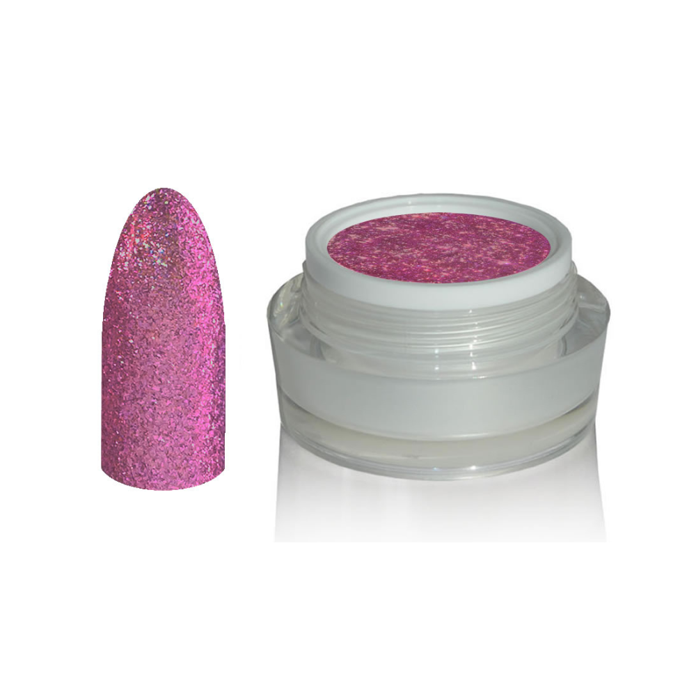 UV Gel - 1355 Chrome Glitter Glam Gel Magenta, 5 ml