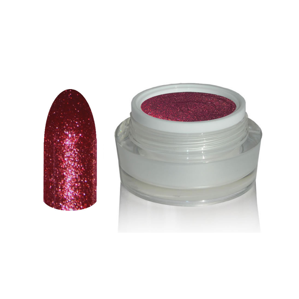 UV Gel - 1365 Chrome Glitter Glam Gel Glamour Red, 5 ml