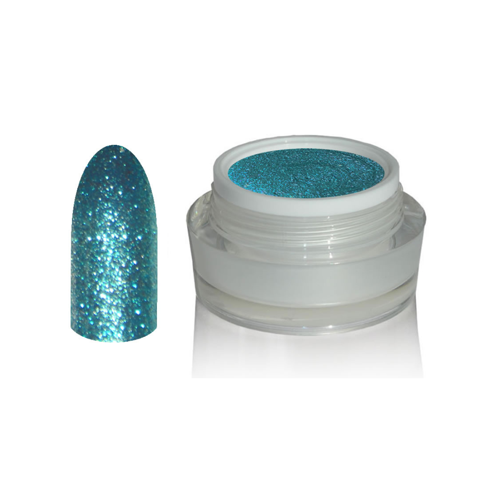 UV Gel - 1367 Chrome Glitter Glam Gel Turquoise, 5 ml