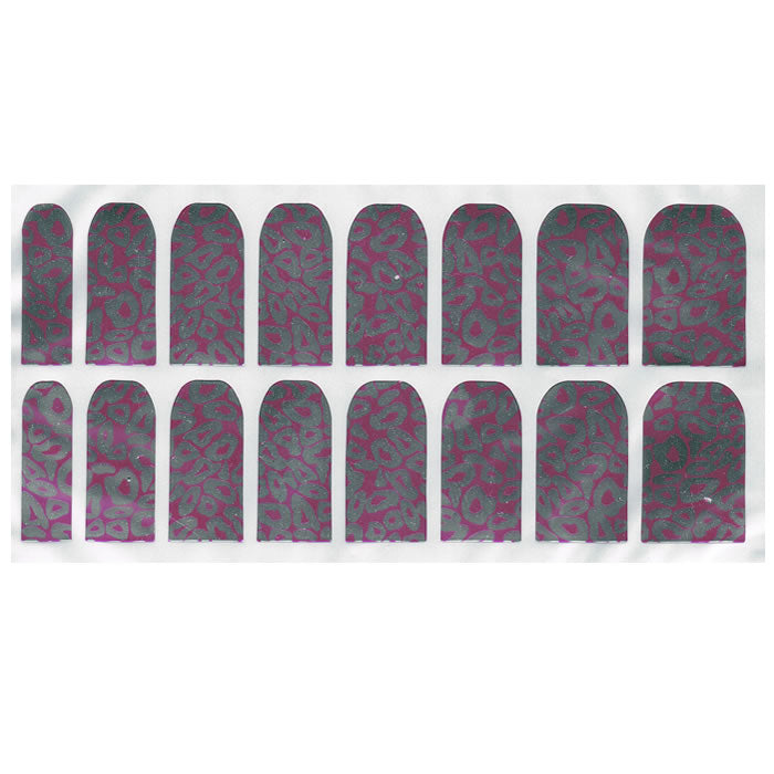 Nail Art Folien Sticker, Pink-Silber 50101