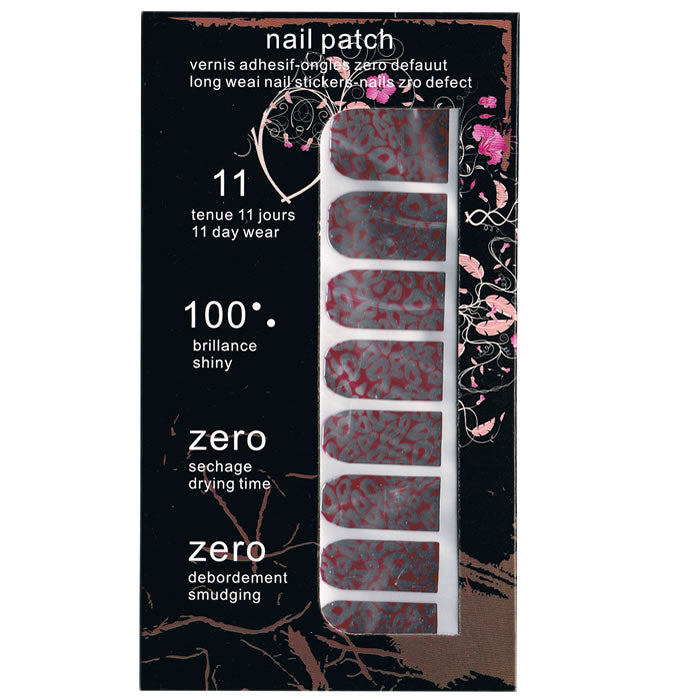 Nail Art Folien Sticker, Pink-Silber 50101