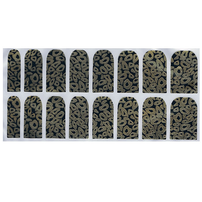 Nail Art Folien Sticker, Schwarz-Gold 50102