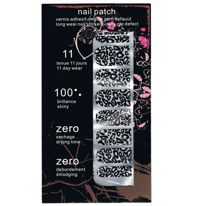 Nail Art Folien Sticker, Weiß-Schwarz 50103