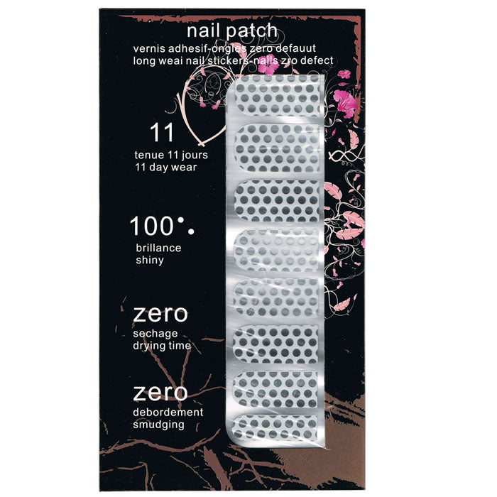 Nail Art Folien Sticker, Weiß-Silber 50105