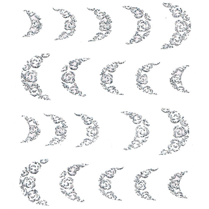 2D Nail Art Water Transfer Sticker Silber Hologramm 62019