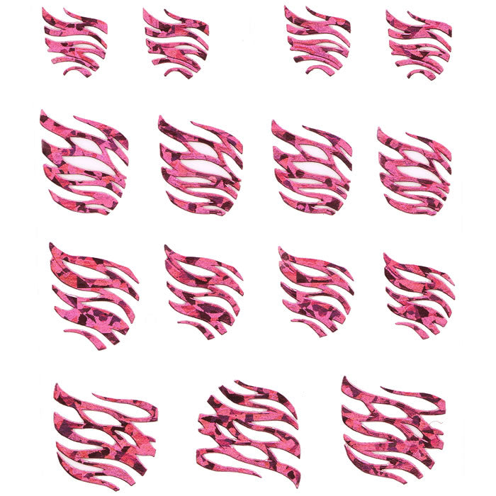 2D Nail Art Water Transfer Sticker Rosa Hologramm 62010