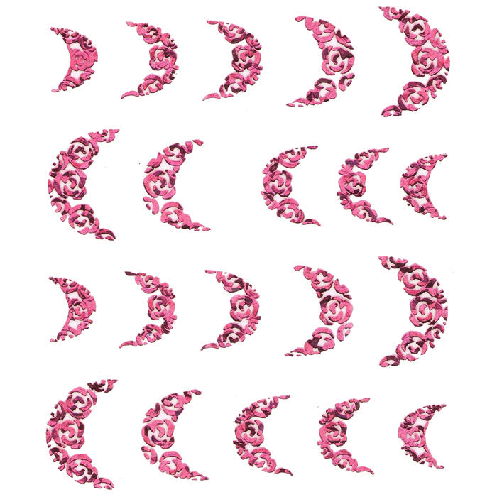 2D Nail Art Water Transfer Sticker Rosa Hologramm 62002