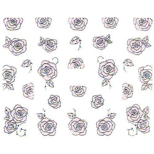 Nail Art Decor Sticker, Rosa-Silber 32203