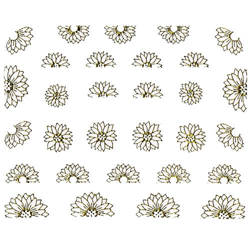 Nail Art Decor Sticker, Weiß-Gold 32219