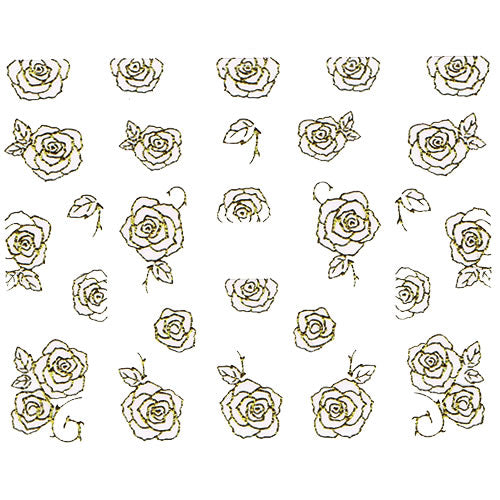 Nail Art Decor Sticker, Weiß-Gold 32220