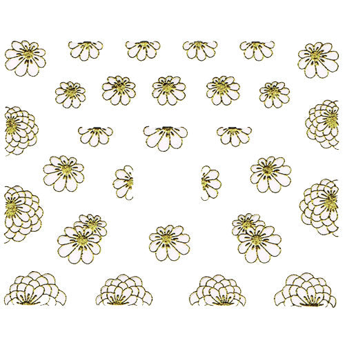 Nail Art Decor Sticker, Weiß-Gold 32224