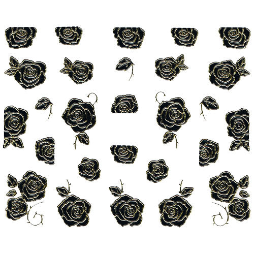 Nail Art Decor Sticker, Schwarz-Gold 32245