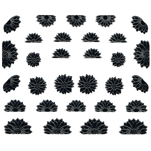 Nail Art Decor Sticker, Schwarz-Silber 32249