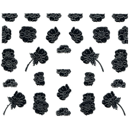 Nail Art Decor Sticker, Schwarz-Silber 32250