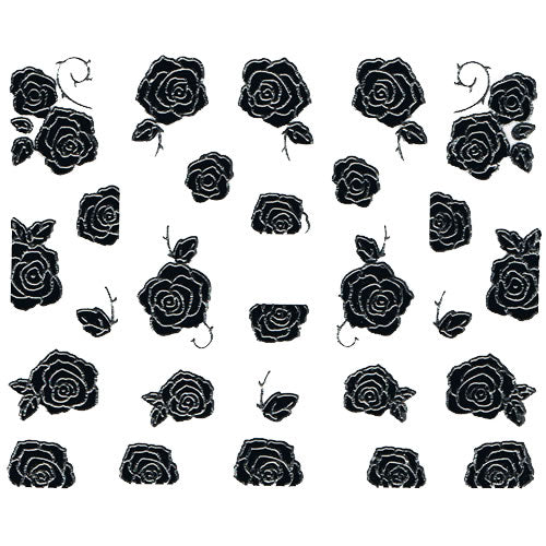 Nail Art Decor Sticker, Schwarz-Silber 32253