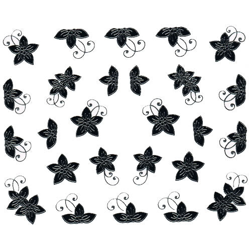 Nail Art Decor Sticker, Schwarz-Silber 32254