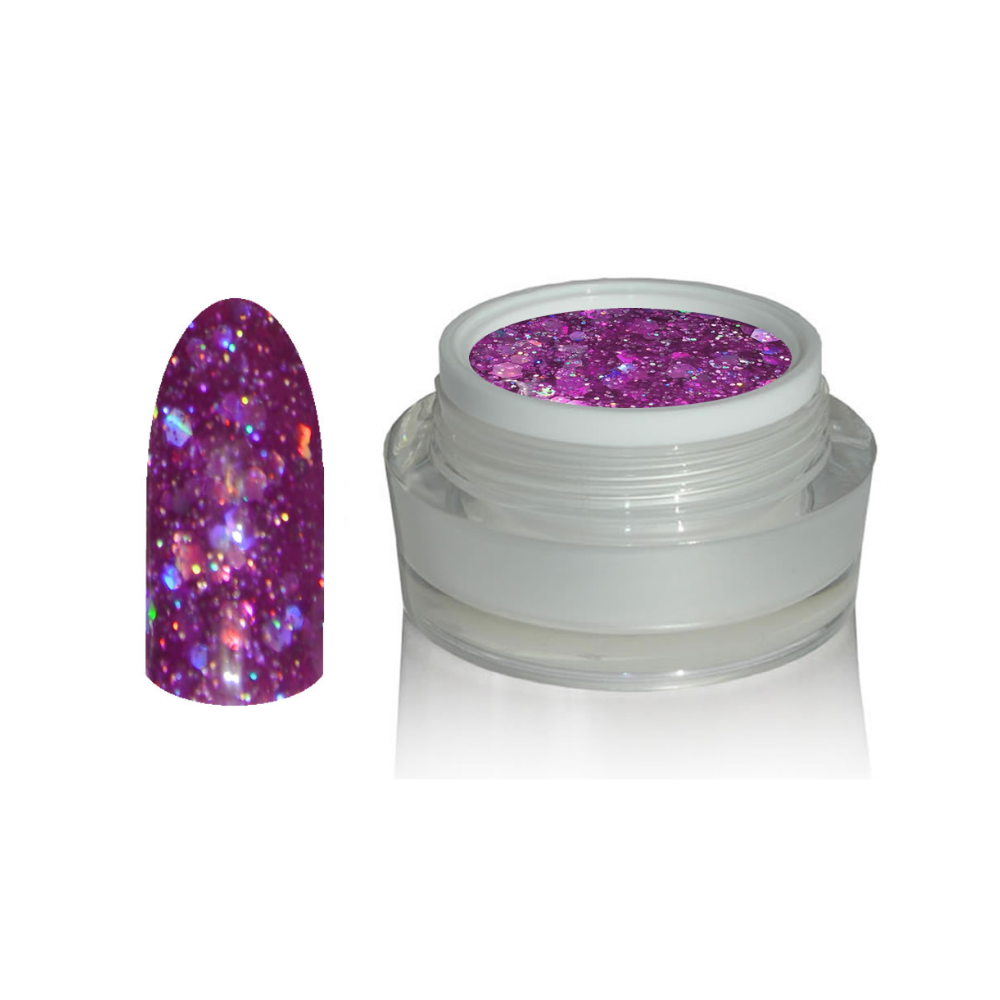 UV Gel - 1008 Mix Glitter Gel Medium Orchid, 5 ml